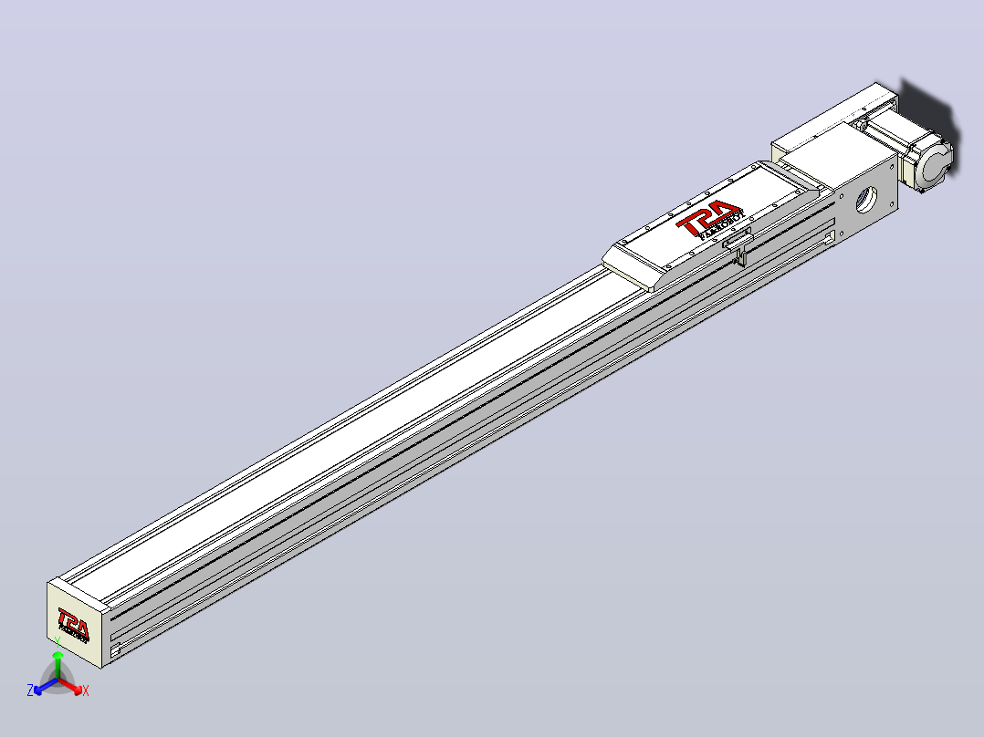 伺服电机集成皮带传动直线执行器TPA-OCB-120-224-L1050-MR-P75-N3主视图