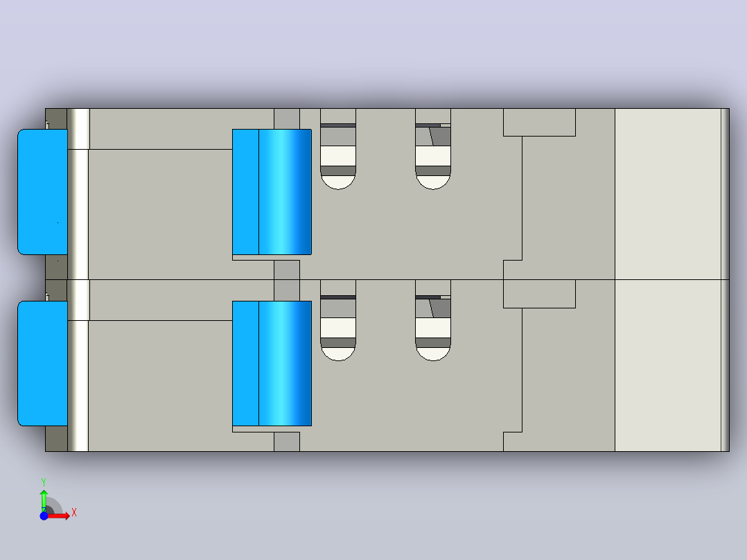NRT28-63 2P熔断器支持件-底座三维模型 202012前视图