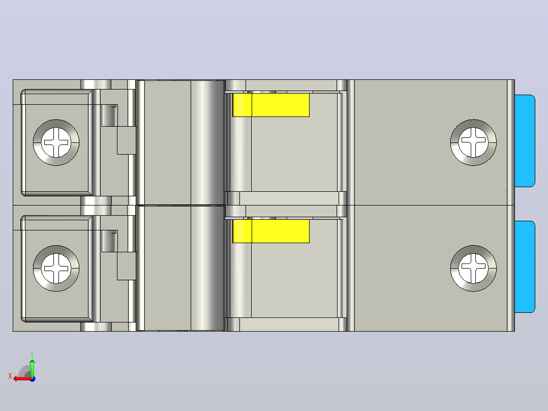 NRT28-63 2P熔断器支持件-底座三维模型 202012后视图