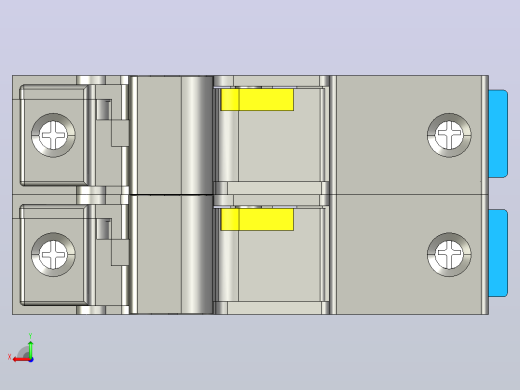 NRT28-63 2P熔断器支持件-底座三维模型 202012后视缩略图