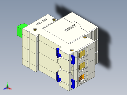 NXU-ⅡG_F 3P电涌保护器三维模型202203正等轴测缩略图