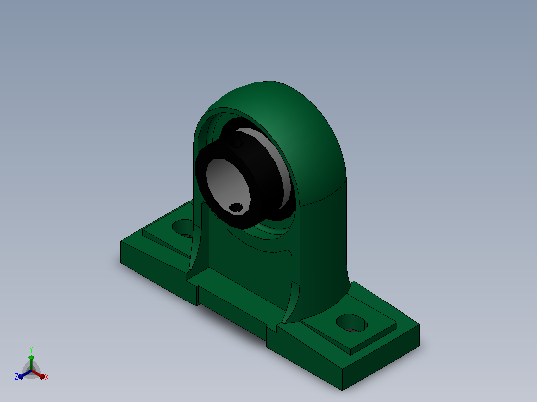 带高中心立式座偏心套外球面球轴承[UELPH型]_UELP207正等轴测图