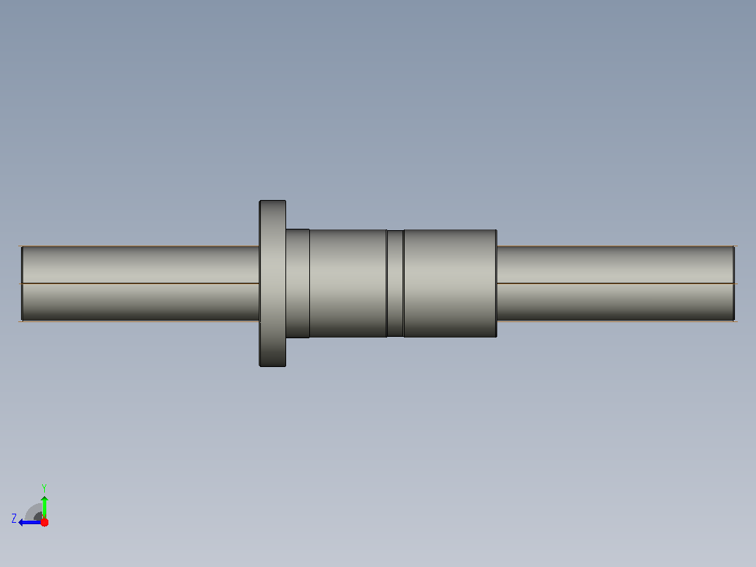 FFZD6310-5滚珠丝杆3D模型右视图