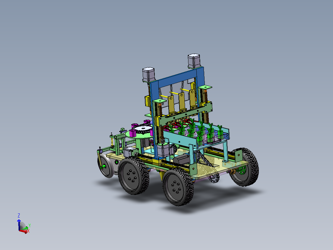 小型茄苗移栽机设计（SW+CAD+说明书）主视图