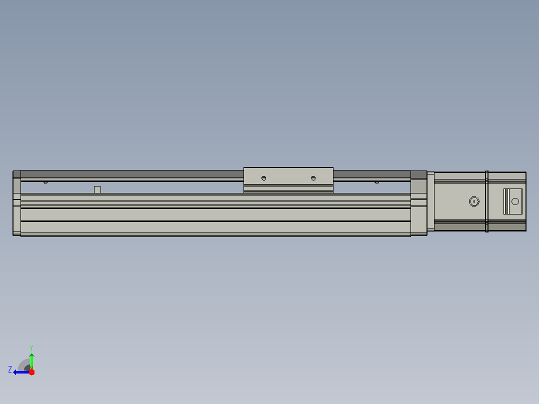 SYS12-BC-150-200W滚珠花健、支撑座、滚珠丝杠、交叉导轨、直线模组.STEP右视图