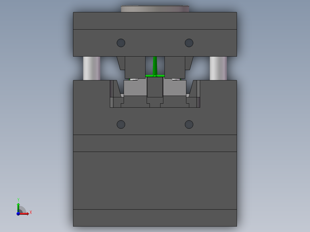 塑料模具一副前视图