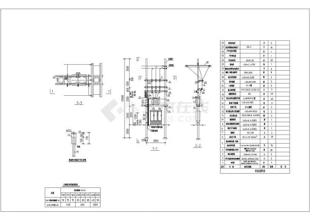 10KV台架变-变压器双杆柱上变台型台架变安装图CAD图纸