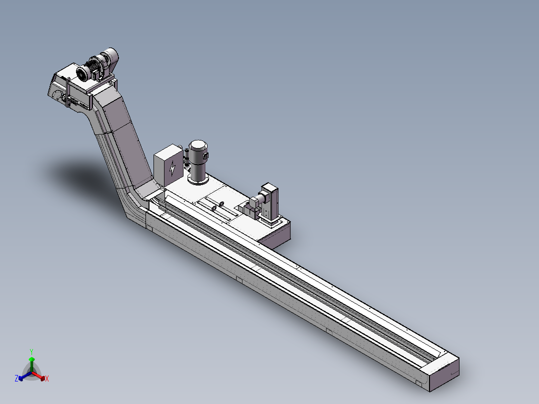 机床排屑t905器正等轴测图