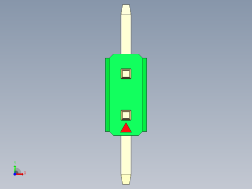 彩色公排针 100mil 2.54mm 系列-DS1022_green_02p_100mil_TypeSMT_rev1.0前视缩略图