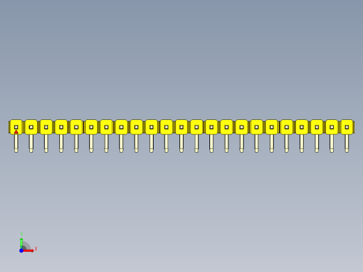 彩色公排针 100mil 2.54mm 系列-DS1022_yellow_1x23p_100mil_TypeD_rev1.0前视缩略图