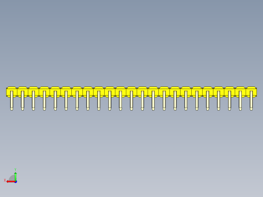 彩色公排针 100mil 2.54mm 系列-DS1022_yellow_1x23p_100mil_TypeD_rev1.0后视缩略图