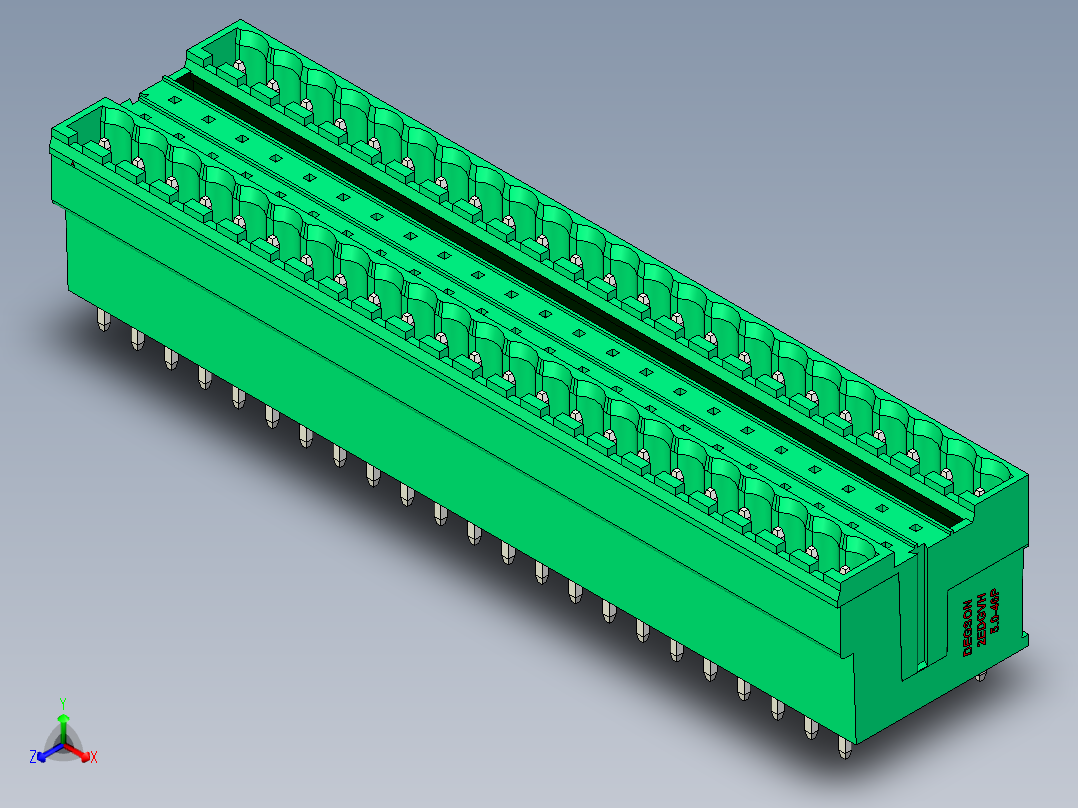 DEGSON 2EDG 系列 5.0mm 可插拔接线端子组-2EDGVH-5.0-46P-14-00AH主视图