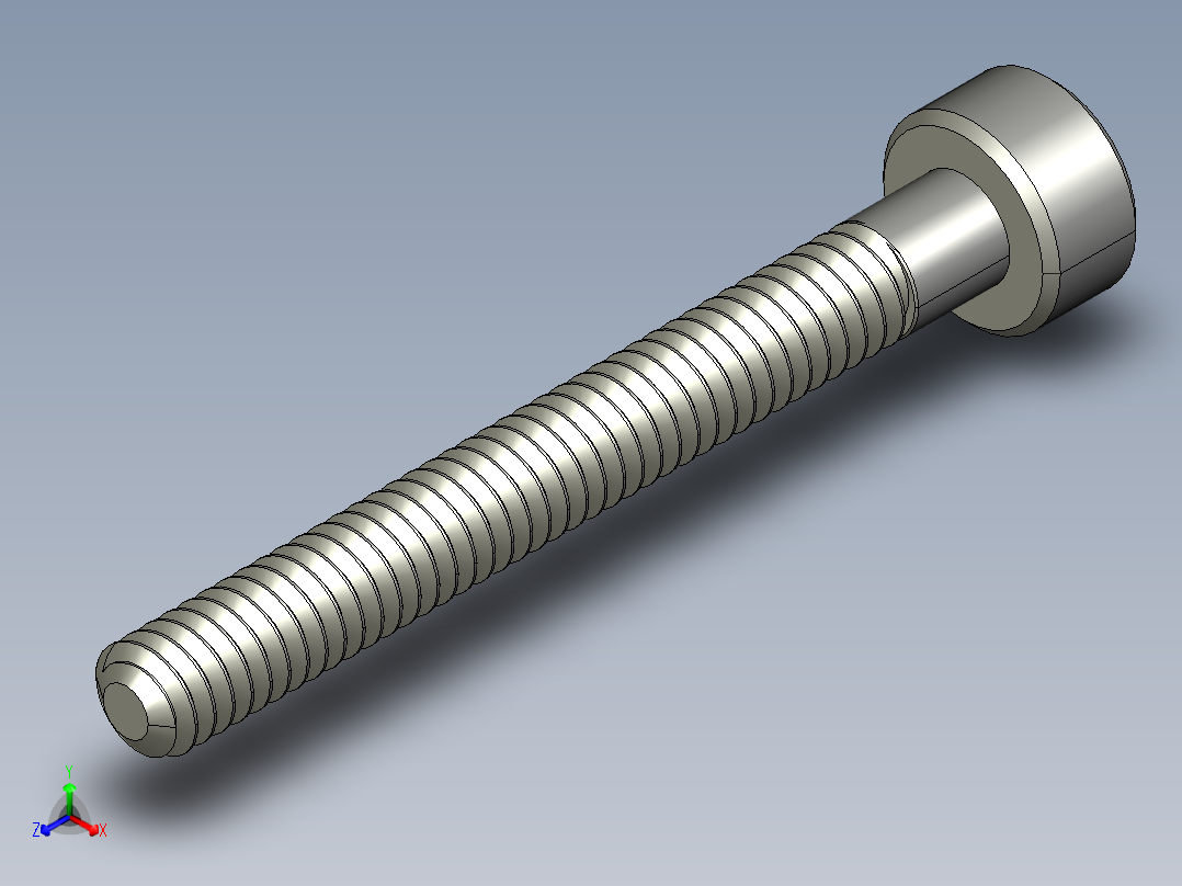 M2-M2 x 0.4mm Thread 18mm LONG SOCKET HEAD CAP SCREW.STEP主视图