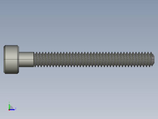M2-M2 x 0.4mm Thread 18mm LONG SOCKET HEAD CAP SCREW.STEP左视缩略图