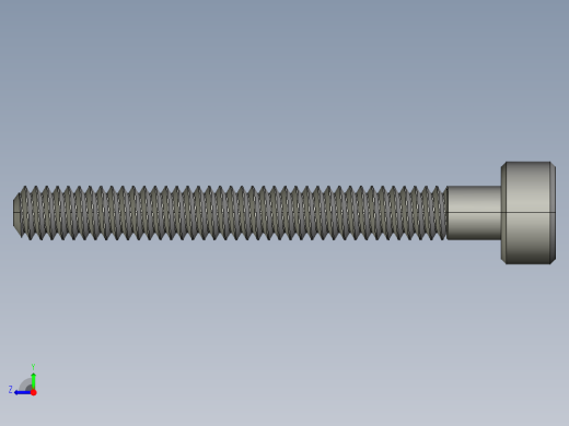 M2-M2 x 0.4mm Thread 18mm LONG SOCKET HEAD CAP SCREW.STEP右视缩略图