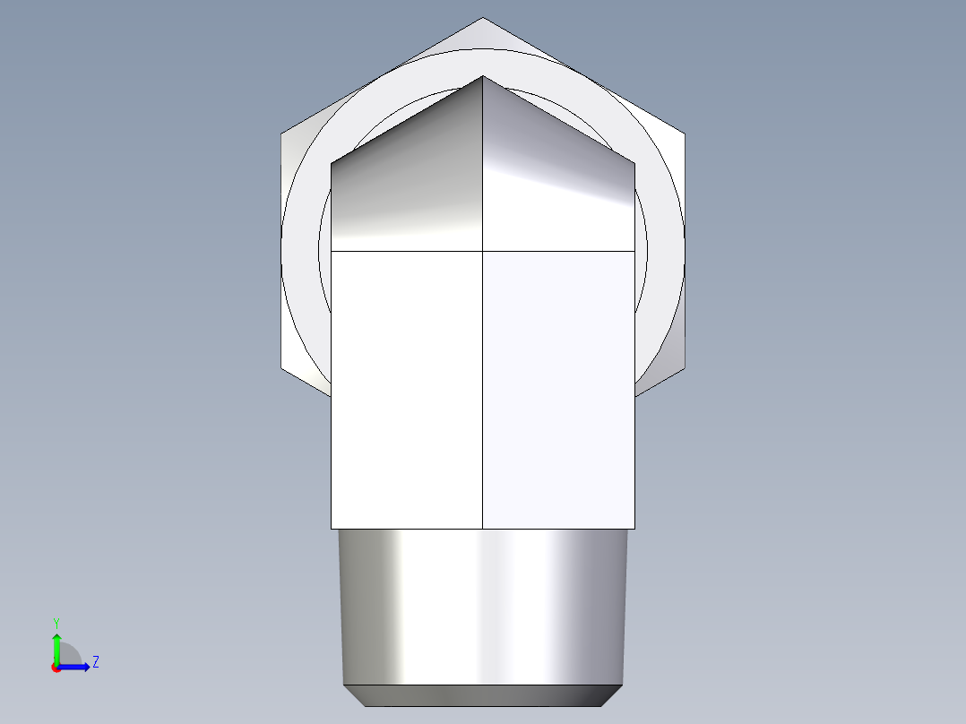 卡套式工业通用硬管接头EO_Male_stud_elbow_WE18LMCF左视图