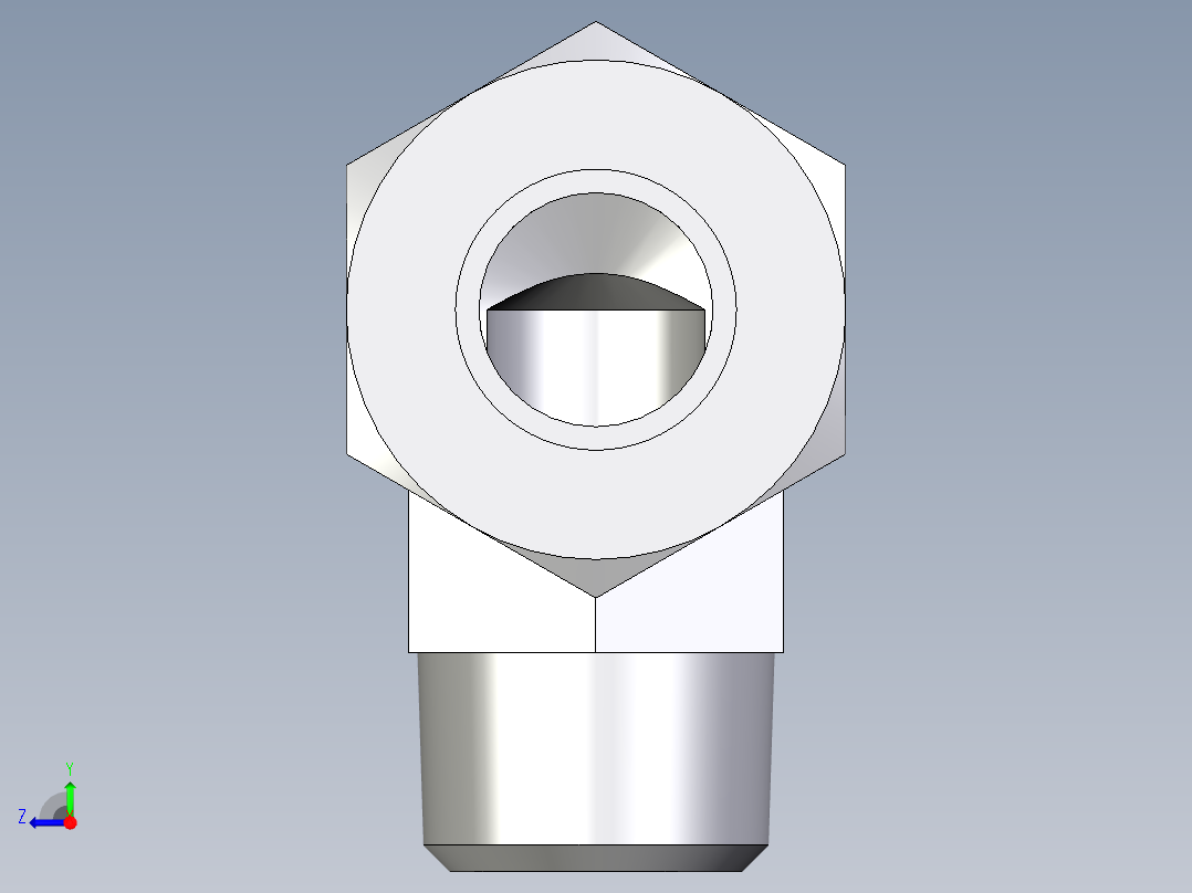 卡套式工业通用硬管接头EO_Male_stud_elbow_WE18LMCF右视图