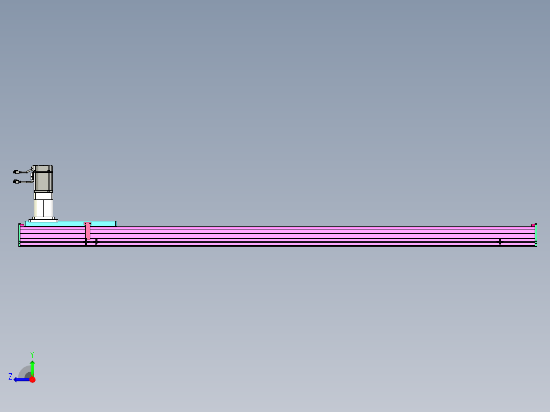 东锦齿条传动DH210G-L167-S1700-BU-减速机+P750W右视图