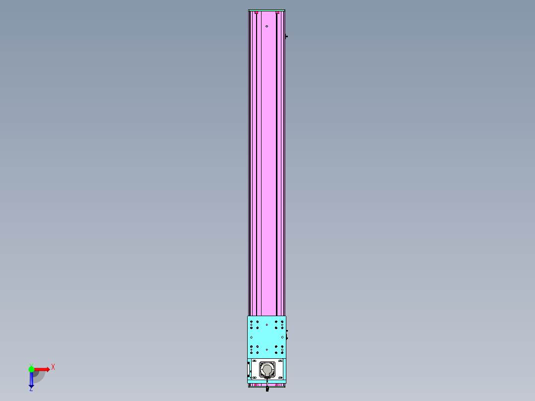 东锦齿条传动DH210G-L167-S1700-BU-减速机+P750W俯视图