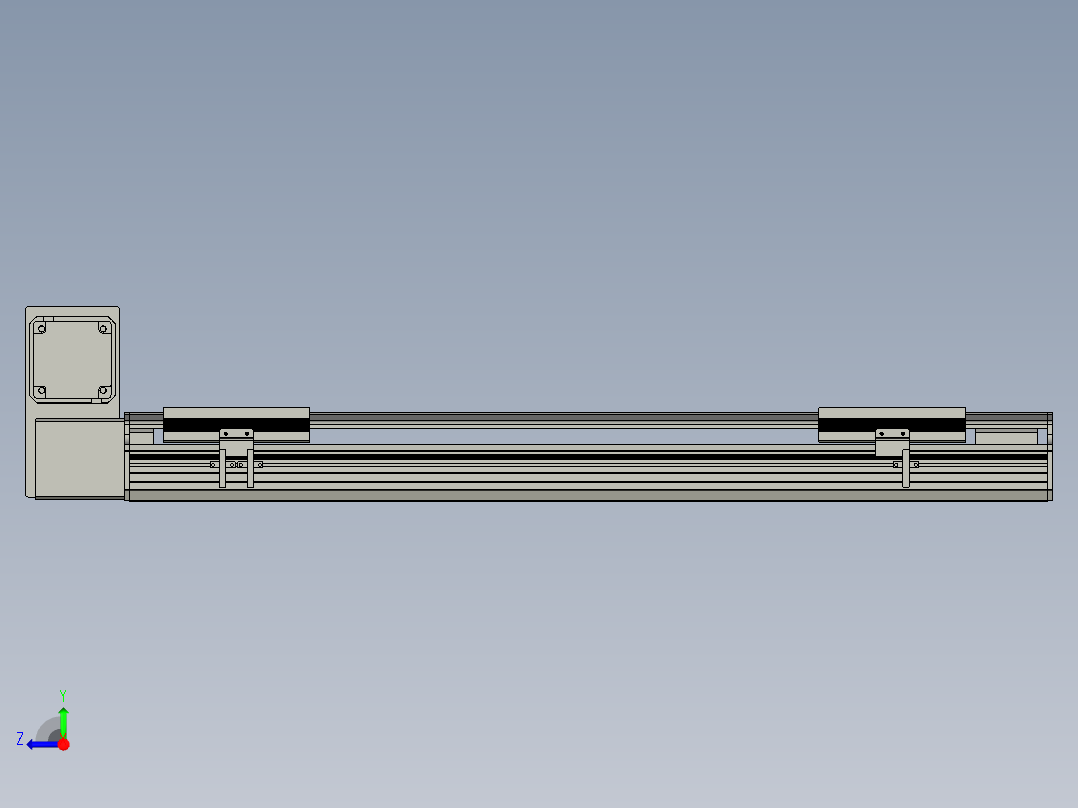 直线模组LHB17-L40-S650-LU设计图纸右视图