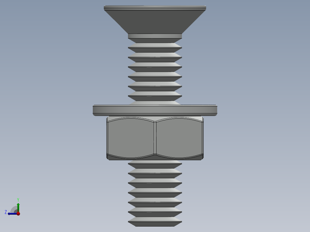 紧固件-M4-0.70 Flathead右视图
