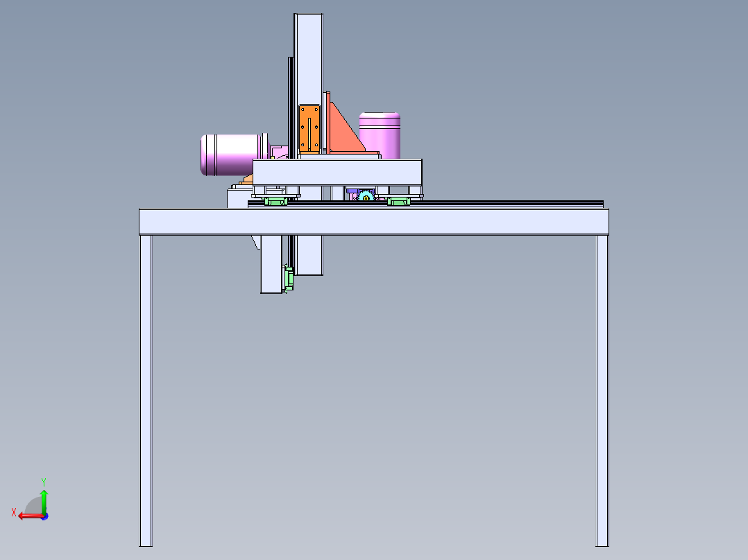 齿轮齿条移动模组sw三维后视图