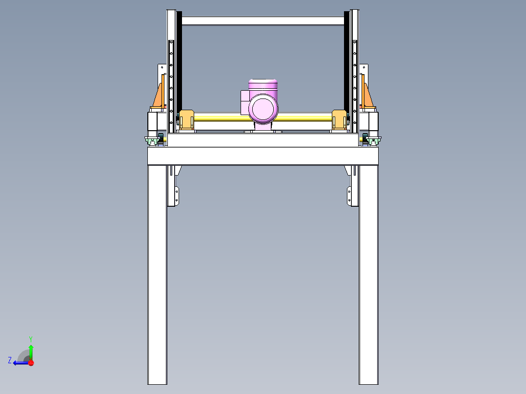 齿轮齿条移动模组sw三维右视图