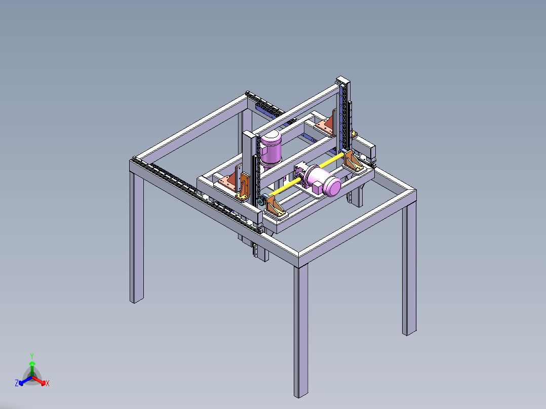 齿轮齿条移动模组sw三维正等轴测图