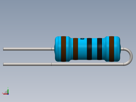 电容器 二极管 电阻器-Resistor Vertical 1K Ohm 1W后视缩略图