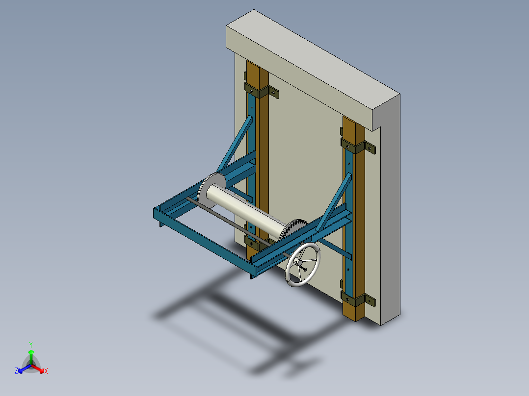 绞车 卷扬机 (2)正等轴测图