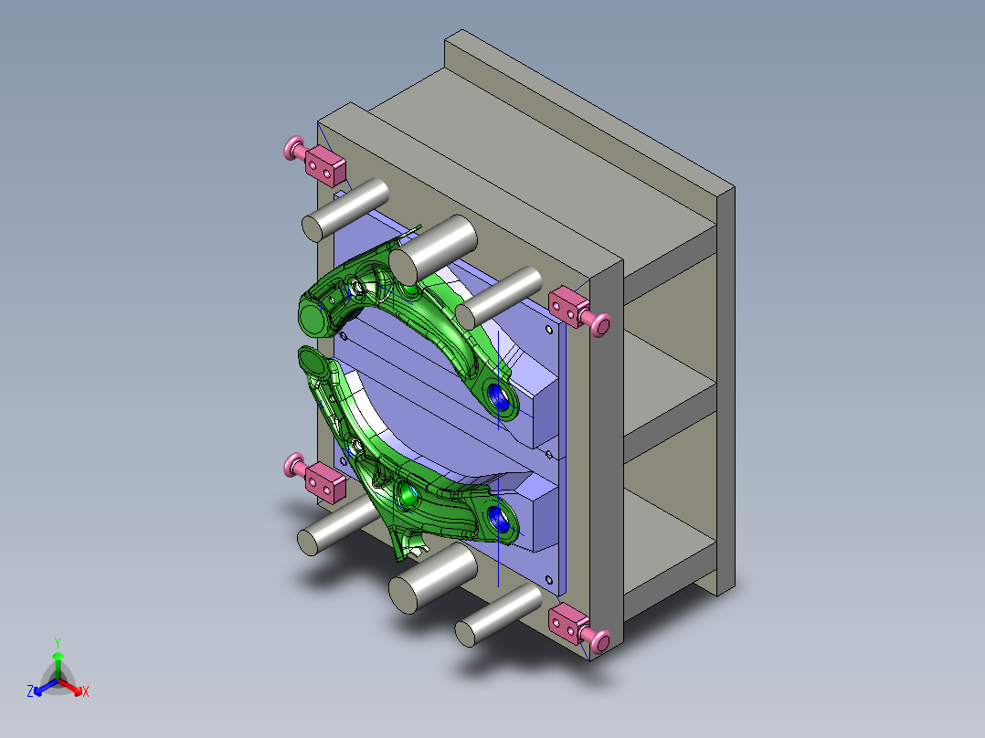 [冲压模具]特斯拉悬挂摆臂的冲压模具op40