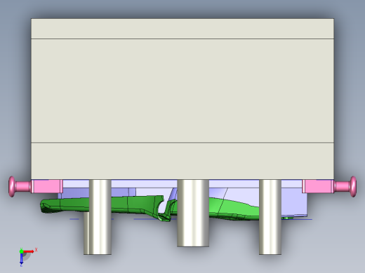 [冲压模具]特斯拉悬挂摆臂的冲压模具op40俯视缩略图