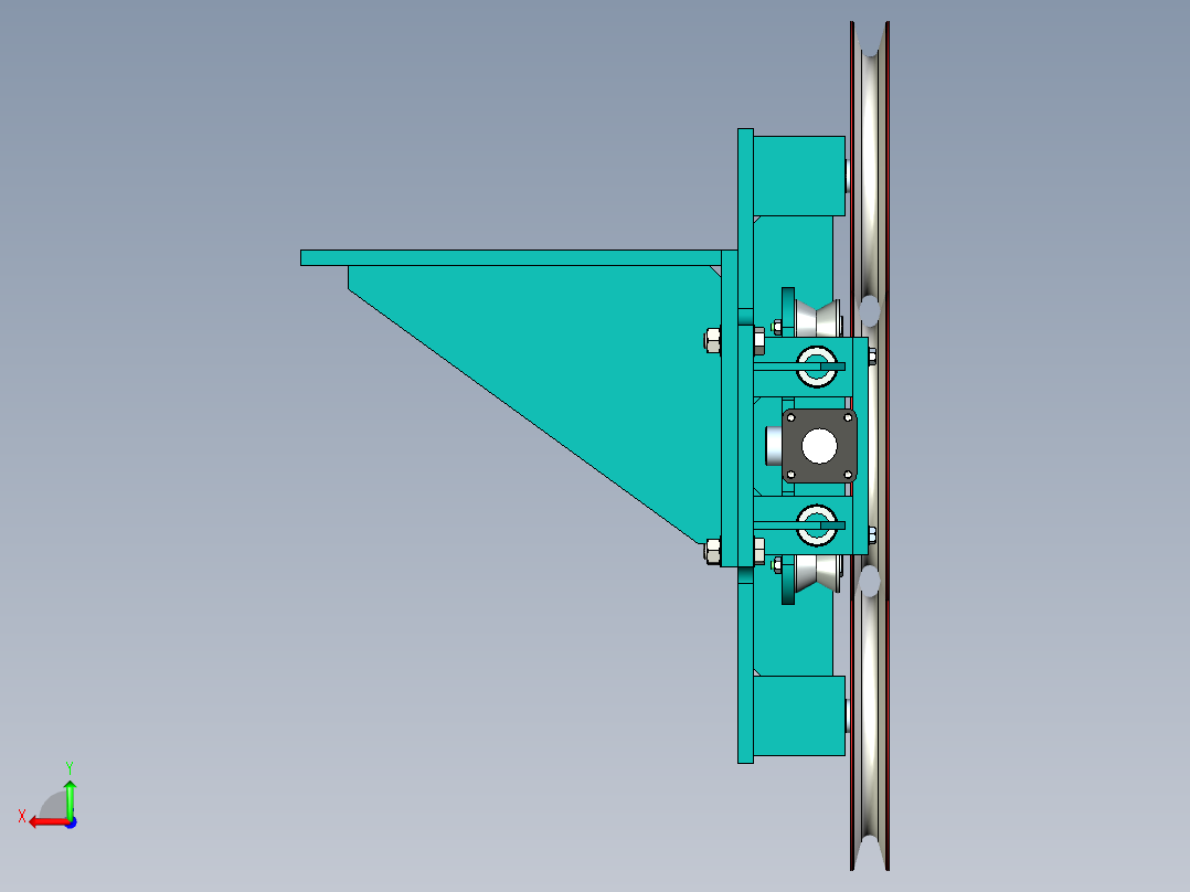 绳索张紧器后视图
