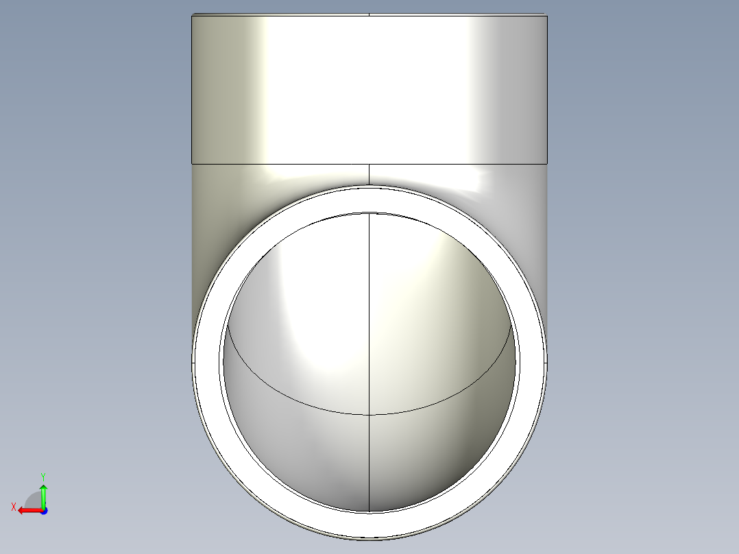 1GIC (A) 90°肘与溶剂焊接插座后视图
