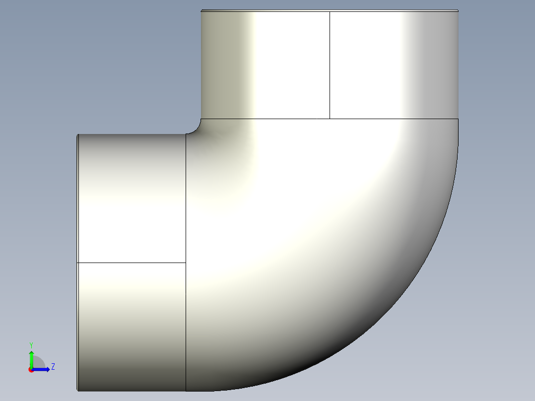 1GIC (A) 90°肘与溶剂焊接插座左视图