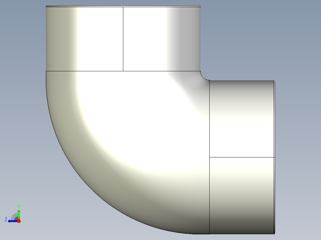 1GIC (A) 90°肘与溶剂焊接插座右视图