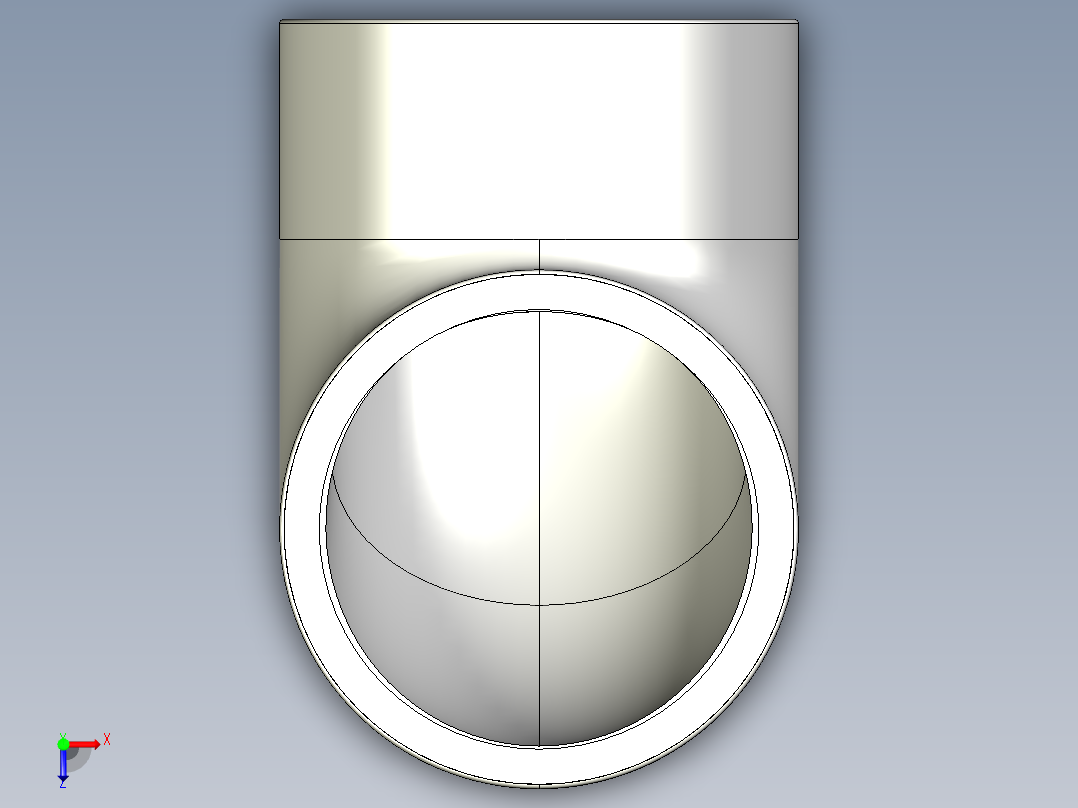 1GIC (A) 90°肘与溶剂焊接插座俯视图