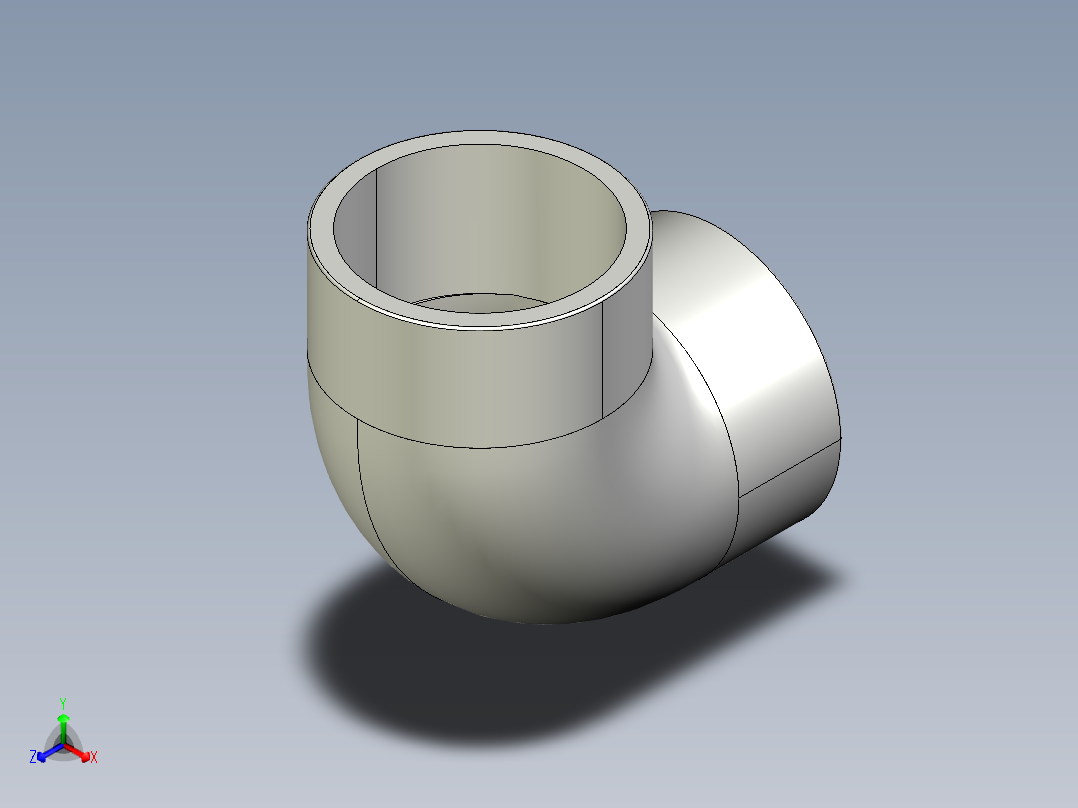 1GIC (A) 90°肘与溶剂焊接插座正等轴测图