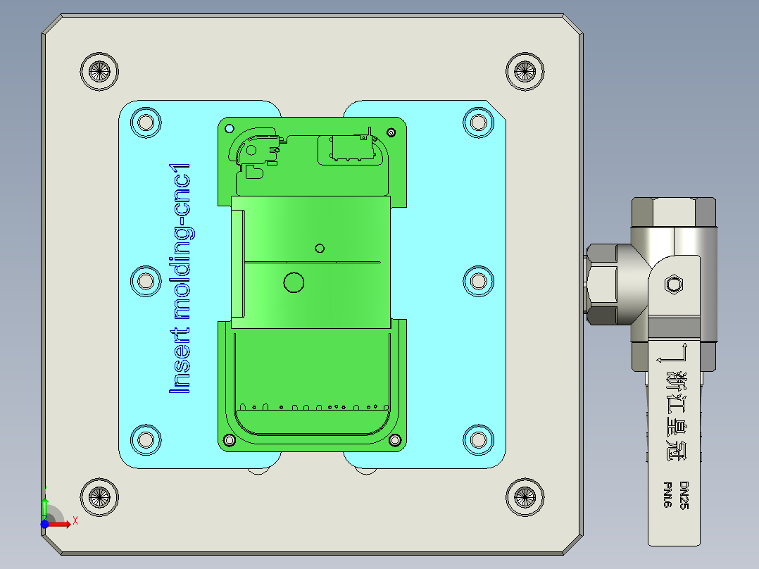 CNC2笔记本CNC工装夹具三维模型前视图