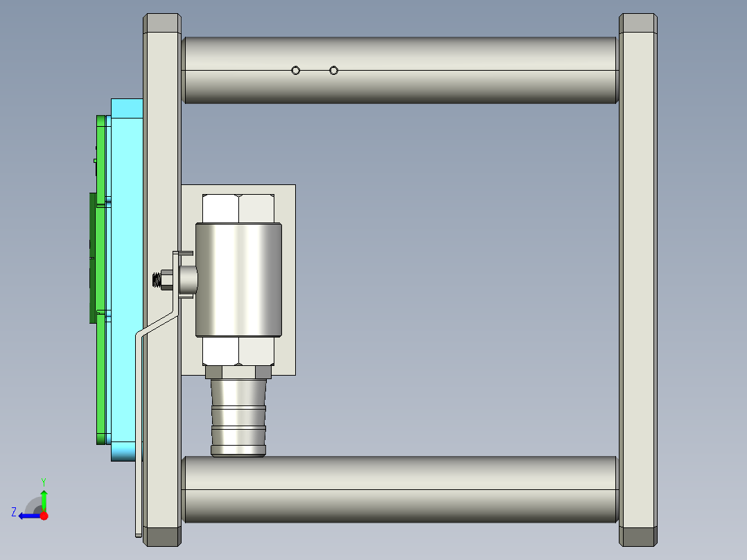 CNC2笔记本CNC工装夹具三维模型右视图