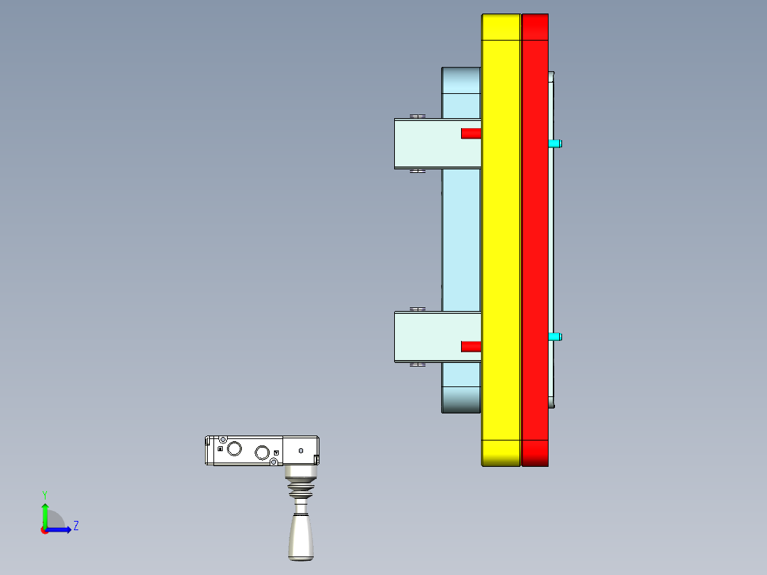 N500-COVER-笔记本CNC工装夹具三维模型CNC4左视图