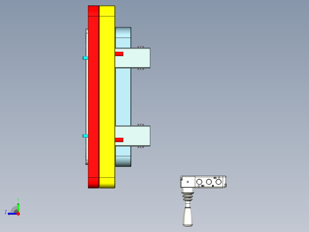 N500-COVER-笔记本CNC工装夹具三维模型CNC4右视图