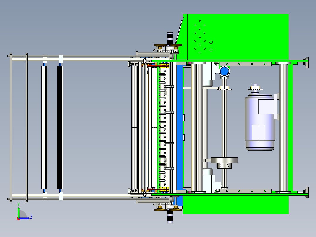 30寸双通道制袋机ProE5.0.zip左视图