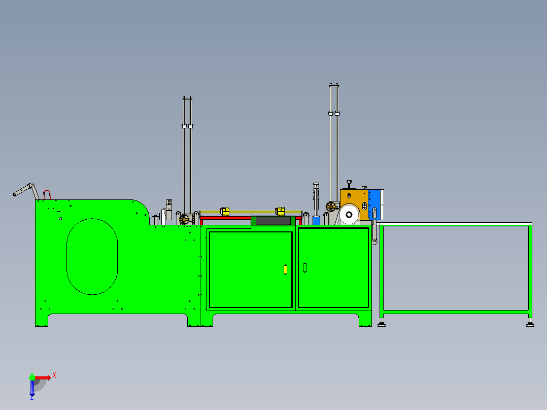 30寸双通道制袋机ProE5.0.zip俯视图