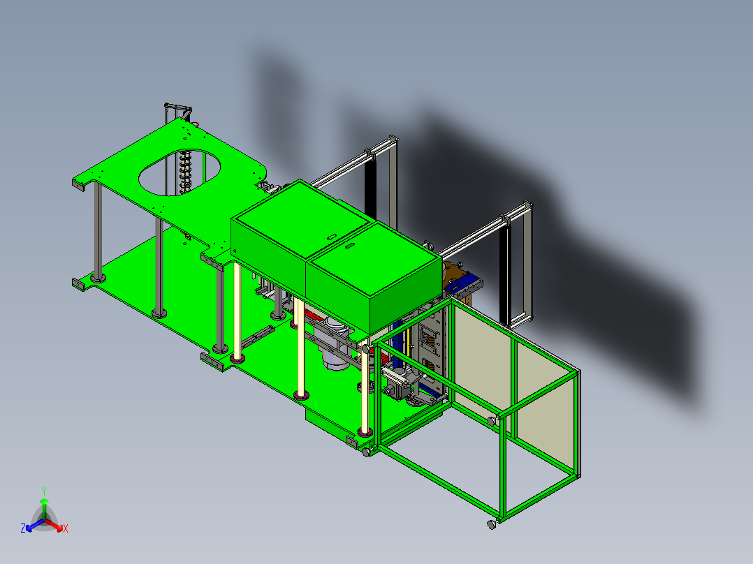30寸双通道制袋机ProE5.0.zip正等轴测图