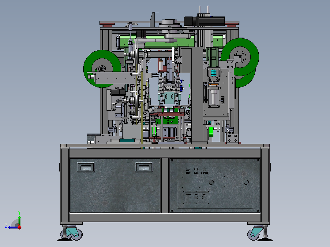 方形锂电池电芯贴胶带合拢设备sw18可编辑右视图