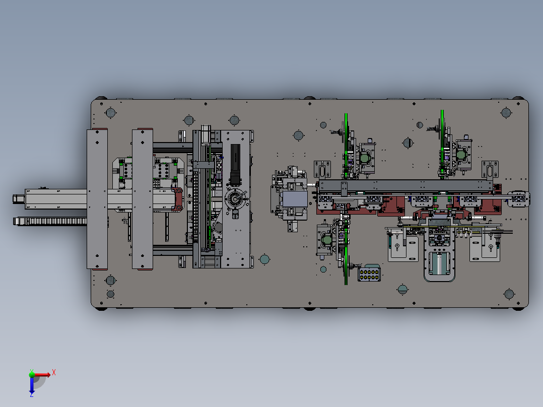 方形锂电池电芯贴胶带合拢设备sw18可编辑俯视图