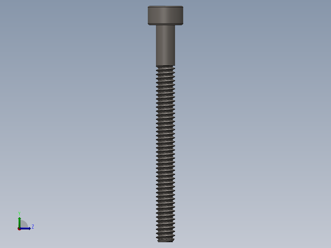 Screw_DIN_912_M1.4x16_A2.SLDPRT公制内六角螺钉左视图