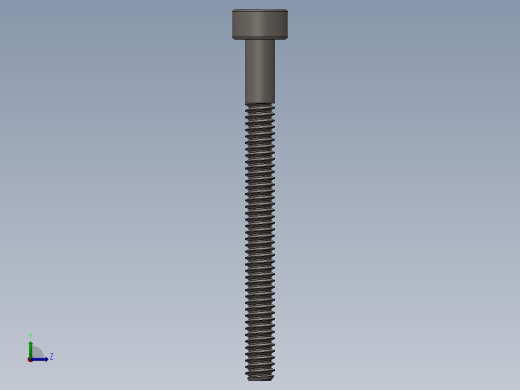 Screw_DIN_912_M1.4x16_A2.SLDPRT公制内六角螺钉左视缩略图