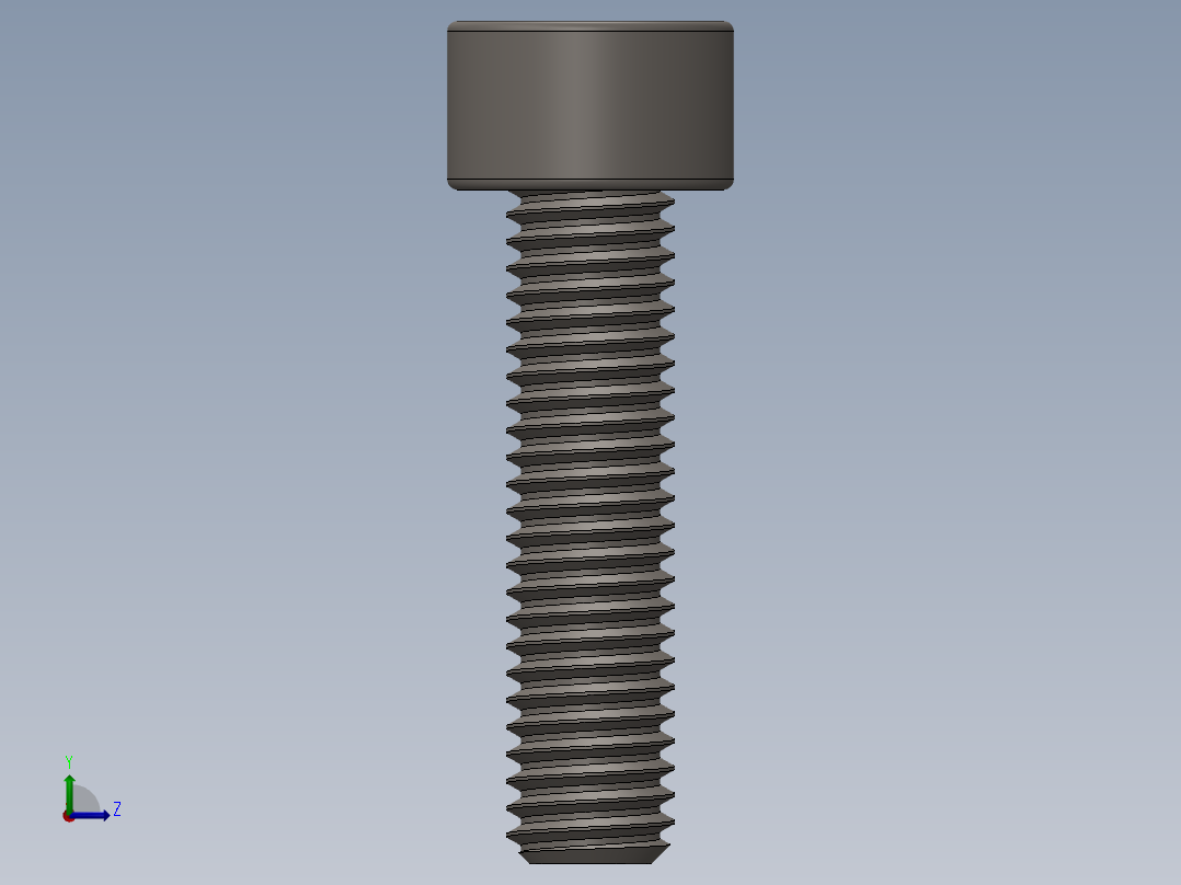 Screw_DIN_912_M5x20F_A2.SLDPRT公制内六角螺钉左视图